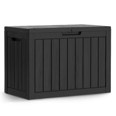 Coffre de jardin imperméable 170L boîte de rangement extérieur balcon terrasse plastique polypropylène noir