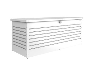 Coffre de jardin métal 1050 L, l.201 x H.83 x P.79 cm, blanc, Biohort T200