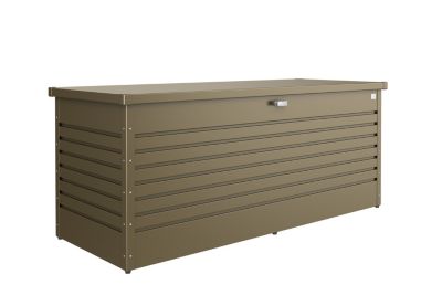 Coffre de jardin métal 1050 L, l.201 x H.83 x P.79 cm, bronze, Biohort T200