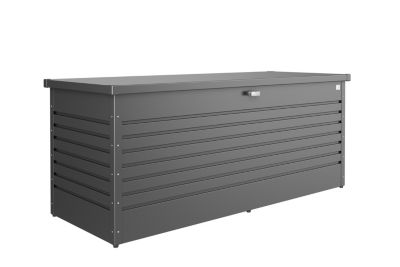 Coffre de jardin métal 1050 L, l.201 x H.83 x P.79 cm, gris foncé, Biohort T200