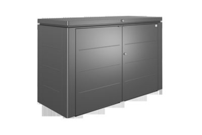 Coffre de jardin métal 2150 L, l.200x P.84 x H.127 cm, gris foncé, GoodHome Highboard 200