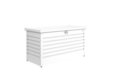 Coffre de jardin métal 460 L, l.134 x H.71 x P.62 cm, blanc, Biohort T130