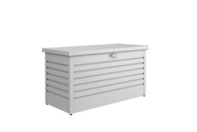 Coffre de jardin métal 460 L, l.134 x H.71 x P.62 cm, gris argent, Biohort T130
