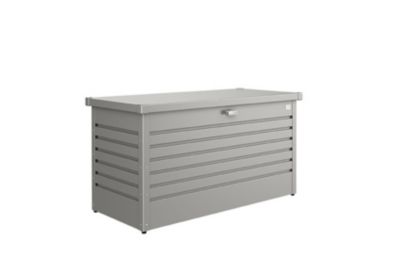 Coffre de jardin métal 460 L, l.134 x H.71 x P.62 cm, gris quartz, Biohort T130
