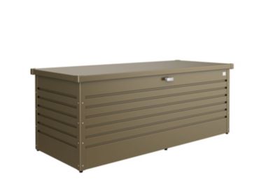 Coffre de jardin métal 800 L, l.180 x H.71 x P.79 cm, bronze, Biohort T180