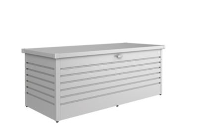 Coffre de jardin métal 800 L, l.181 x H.71 x P.79 cm, gris argent, Biohort T180