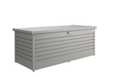 Coffre de jardin métal 800 L, l.181 x H.71 x P.79 cm, gris quartz, Biohort T180
