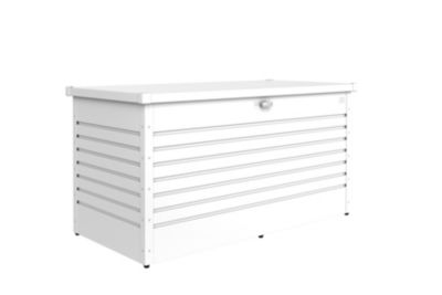 Coffre de jardin métal 830 L, l.160 x H.83 x P.79 cm, gris blanc, Biohort T160HIGH
