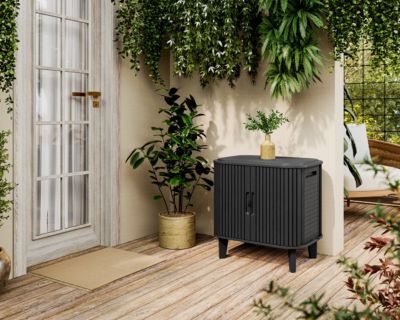 Coffre de jardin polypropylène 121 L, l.47 x H.48 x P.62,4 cm, gris, Keter Smart box