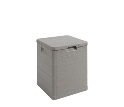 Coffre de jardin polypropylène 90 L, l.42,5 x H.50 x P.44 cm, taupe, Toomax Woody's