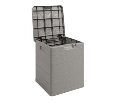 Coffre de jardin polypropylène 90 L, l.42,5 x H.50 x P.44 cm, taupe, Toomax Woody's