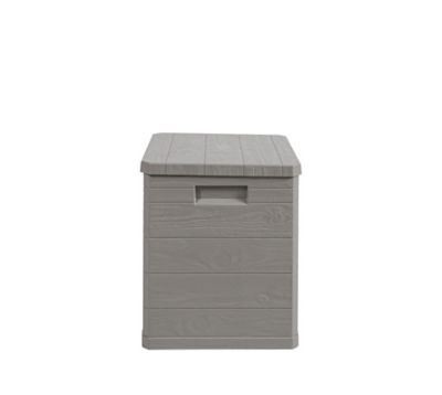 Coffre de jardin polypropylène 90 L, l.42,5 x H.50 x P.44 cm, taupe, Toomax Woody's