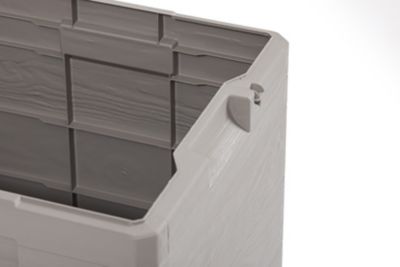 Coffre de jardin polypropylène 90 L, l.42,5 x H.50 x P.44 cm, taupe, Toomax Woody's