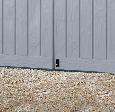 Coffre de jardin résine 1200 L, l.145,5 x H.125 x P.82 cm, effet bois noir et gris, KETER Sio Max