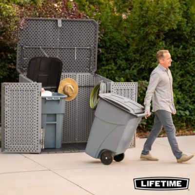 Coffre de jardin résine 1380 L, L.146 x l.94 x H.128 cm, gris, Lifetime 60350