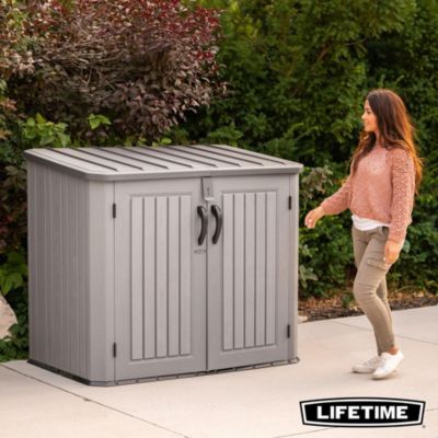 Coffre de jardin résine 1380 L, L.146 x l.94 x H.128 cm, gris, Lifetime 60350
