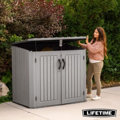 Coffre de jardin résine 1380 L, L.146 x l.94 x H.128 cm, gris, Lifetime 60350