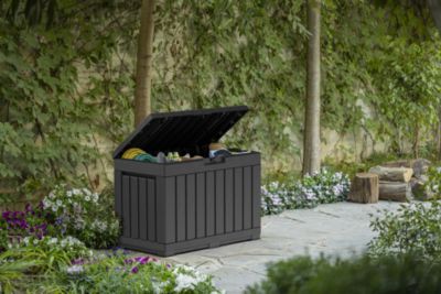 Coffre de jardin résine 190 L, l.82,3 x H.57,7 x P.45 cm, gris anthracite, Keter Kentwood