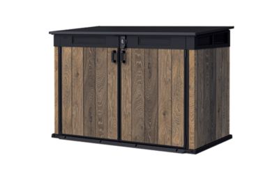Coffre de jardin résine 2020 L, l.190,5 x H.132,5 x P.109,3 cm, effet bois noyer, Keter Walnut Signature