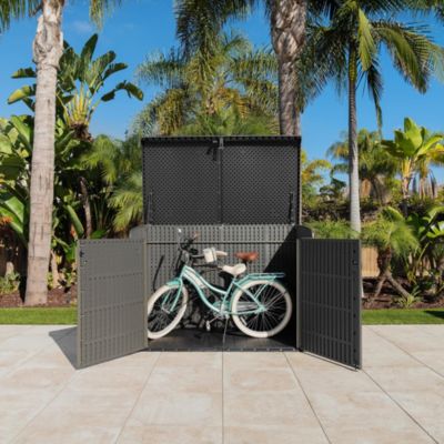 Coffre de jardin résine 2124 L, L.191 x l.107 x H.132 cm, gris, Lifetime 60464E