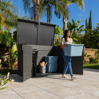 Coffre de jardin résine 2124 L, L.191 x l.107 x H.132 cm, gris, Lifetime 60464E