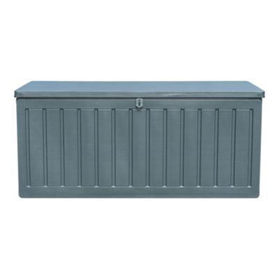 Coffre de jardin résine 490 L, l.146,4 x H.64,4 x P.61 cm, gris granit, Klikstrom Catria