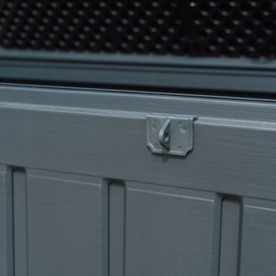 Coffre de jardin résine 490 L, l.146,4 x H.64,4 x P.61 cm, gris granit, Klikstrom Catria