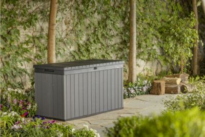 Coffre de jardin résine 511 L, l.142,5 x H.71,2 x P.65,3 cm, gris anthracite, Keter Darwin