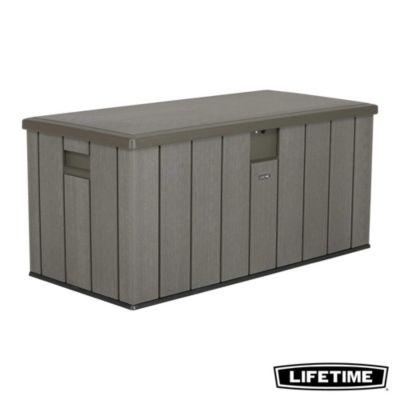 Coffre de jardin résine effet bois 567 L, L.150 x l.72 x H.69 cm, Lifetime 60215
