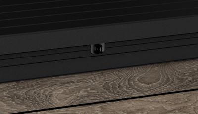 Coffre de jardin résine effet bois noyer 380 L, l.122,9 x H.70,9 x P.62,1 cm, Keter Walnut Signature