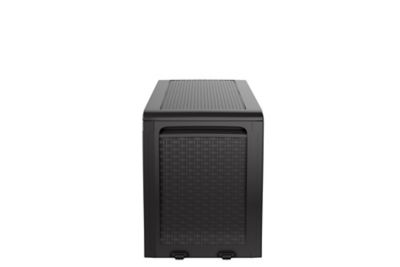 Coffre de jardin résine effet rotin tressé 270 litres, l.117 x H.57 x P.45 cm, anthracite, Keter Samoa