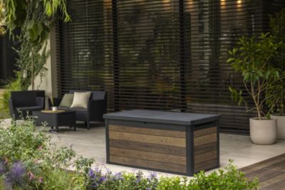 Coffre de jardin WALNUT Signature en résine effet bois - coloris noyer - 570L - KETER