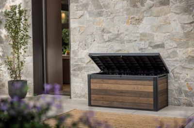 Coffre de jardin WALNUT Signature en résine effet bois - coloris noyer - 570L - KETER