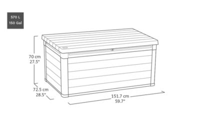 Coffre de jardin WALNUT Signature en résine effet bois - coloris noyer - 570L - KETER