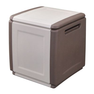 Coffre de rangement 130L Beige/Taupe 54 x 53 x H57cm Poignées de transport polypropylène INTEC