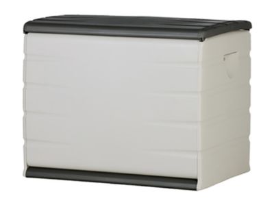 Coffre de rangement 260L coloris intérieur/extérieur noir/taupe - Longueur 80 x Profondeur 53 x Hauteur 61 cm