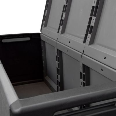 Coffre de rangement 330L Gris/Noir 138 x 53 x H57cm Poignées de transport polypropylène INTEC