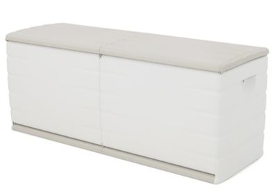 Coffre de rangement 450L intérieur/extérieur coloris beige - Longueur 153 x Profondeur 53 x Hauteur 61 cm