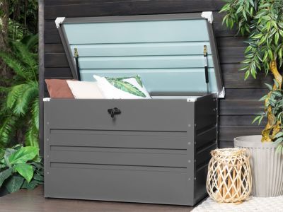 Coffre de rangement CEBROSA 100 cm 62 cm Métal Gris