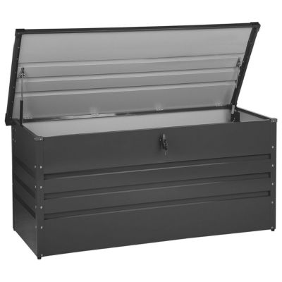 Coffre de rangement CEBROSA 132 cm 62 cm Métal Gris graphite