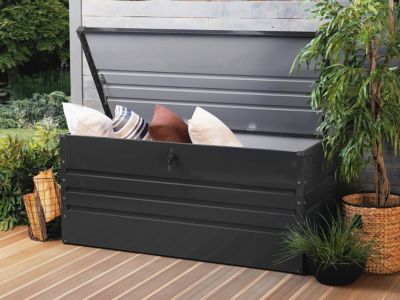 Coffre de rangement CEBROSA 132 cm 62 cm Métal Gris graphite