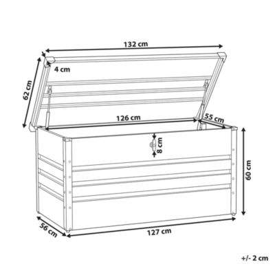 Coffre de rangement CEBROSA 132 cm 62 cm Métal Gris graphite