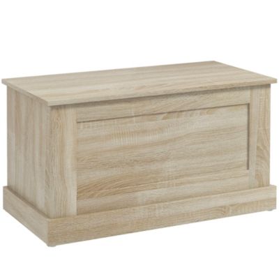 Coffre de rangement - coffre à jouets en bois 80 x 40 x 45 cm - effet bois naturel