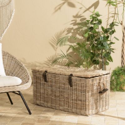 Coffre de rangement en kubu naturel 100cm