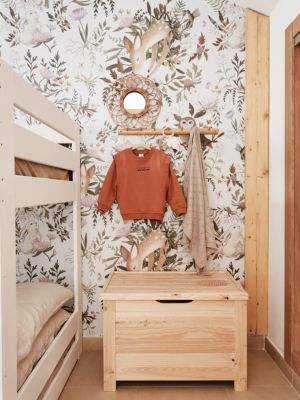 Coffre de rangement en pin massif avec pieds carrés 48x70x40cm