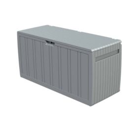 Coffre de Rangement en Resine Gardiun Top 117x45,5x57,50 cm 270L Montage par clic avec Systeme de Verrouillage Gris