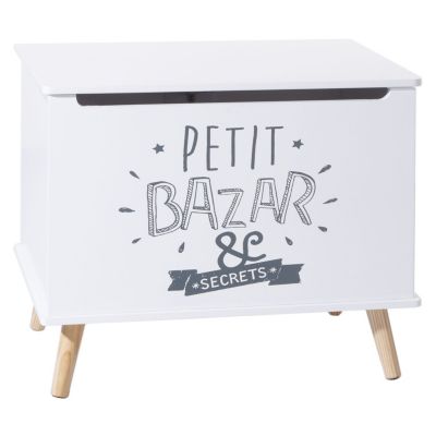 Coffre de rangement enfant Petit Bazar - L. 58 x H. 38 cm - Blanc