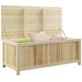 Coffre de rangement extérieur 172L avec vérins - dim. 120L x 55l x 45H cm - bois de sapin