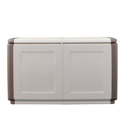 Coffre de Rangement Extérieur 230L Malle de Jardin Beige/Taupe 96 x 53 x H57cm Poignées de transport INTEC