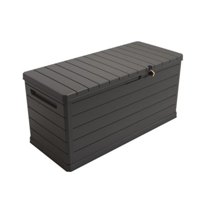 Coffre de rangement extérieur 350L - Coffre de Jardin Gris 118.5x52x57cm - Poignées de transport - Résistant à l'eau ArtPlast
